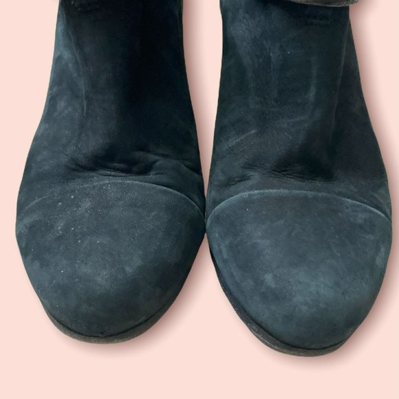 Rag & Bone Harrow Suede Distressed Black Booties Size 38.5 / 8.5 - Picture 6 of 8